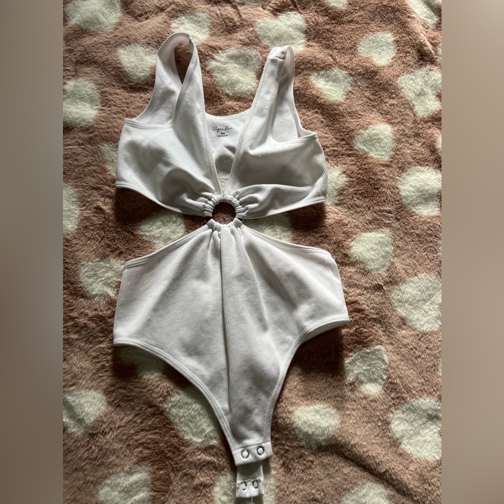 White Ringed Body Suit
